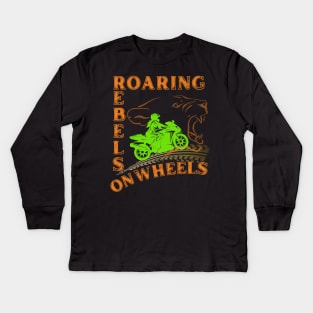 Roaring rebels on wheels Kids Long Sleeve T-Shirt